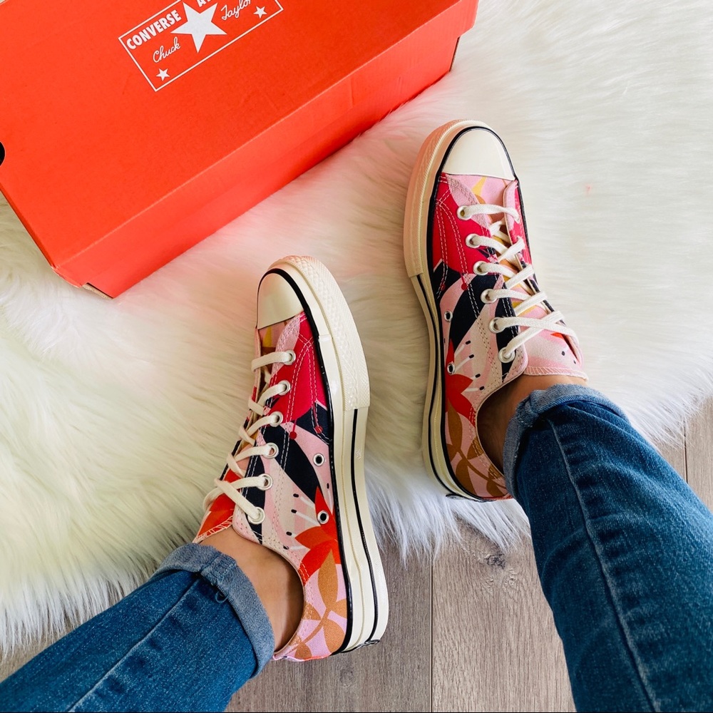 NWT Converse Orange Vintage Floral Chuck 70 - Picture 2 of 10